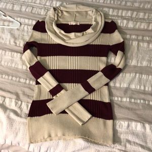 Maroon and cream sweater